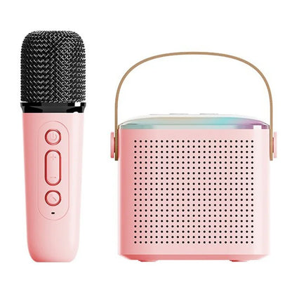 Y1 Mini Portable Bluetooth Speaker Outdoor Indoor Karaoke Machine with 1 Microphone