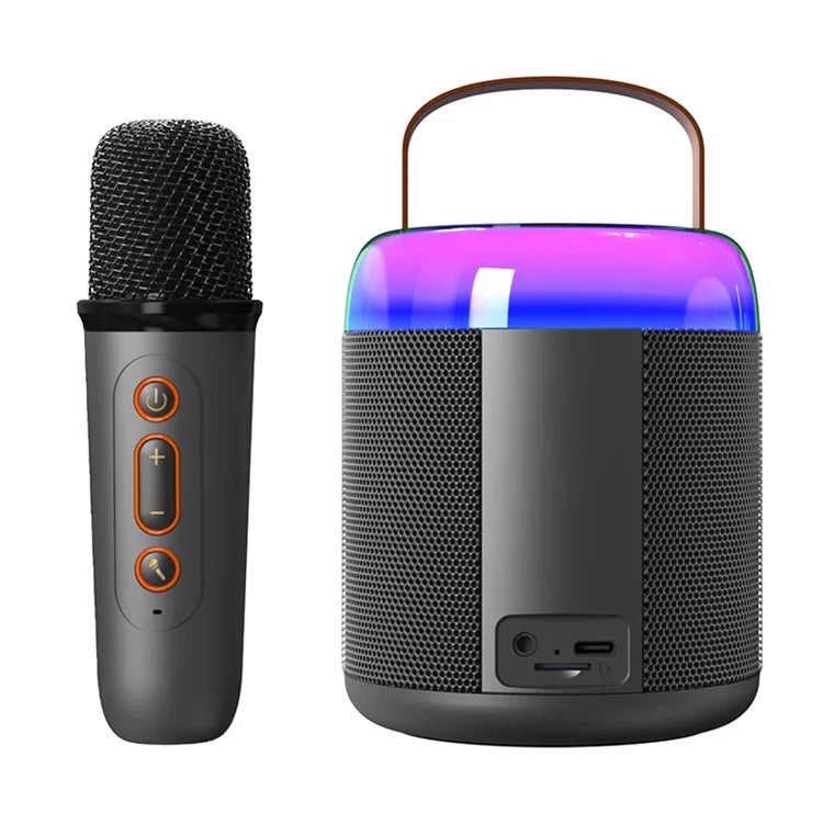 Y2 Home Karaoke Machine Bluetooth Speaker Supports 3.5mm AUX and TF Card Playback with 1 Microphone