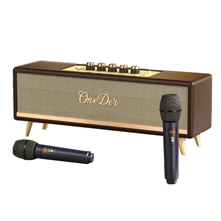 ONEDER D8 Vintage Bluetooth Speaker with TF / USB / FM, Wood Grain Wireless Speaker