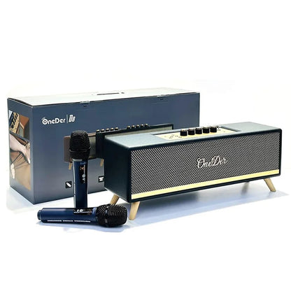 ONEDER D8 Vintage Bluetooth Speaker with TF / USB / FM, Wood Grain Wireless Speaker
