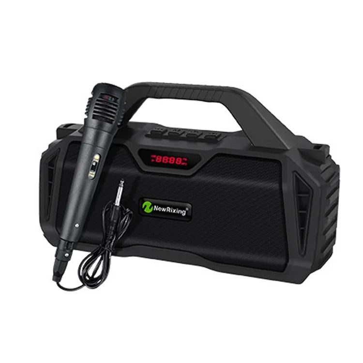 NEWRIXING NR6011 Outdoor Karaoke TWS Bluetooth Speaker with Shoulder Strap