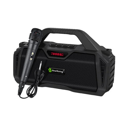 NEWRIXING NR6011 Outdoor Karaoke TWS Bluetooth Speaker with Shoulder Strap