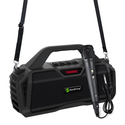 NEWRIXING NR6011 Outdoor Karaoke TWS Bluetooth Speaker with Shoulder Strap
