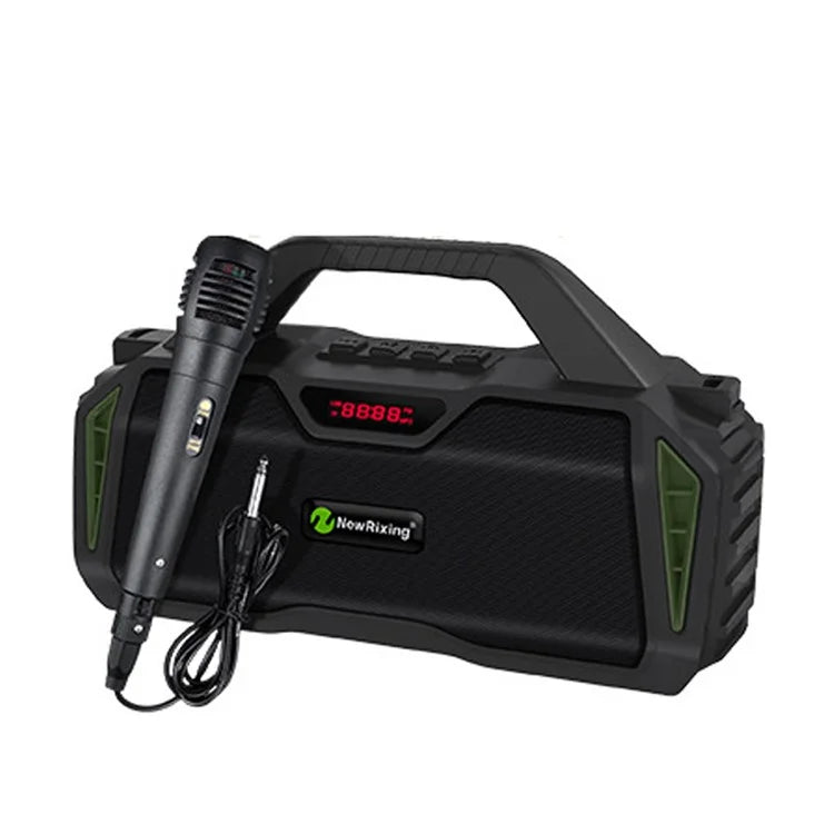 NEWRIXING NR6011 Outdoor Karaoke TWS Bluetooth Speaker with Shoulder Strap