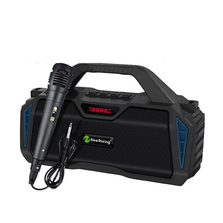 NEWRIXING NR6011 Outdoor Karaoke TWS Bluetooth Speaker with Shoulder Strap