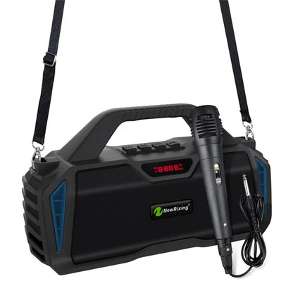 NEWRIXING NR6011 Outdoor Karaoke TWS Bluetooth Speaker with Shoulder Strap