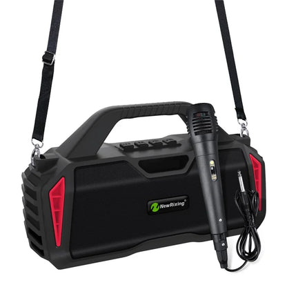 NEWRIXING NR6011 Outdoor Karaoke TWS Bluetooth Speaker with Shoulder Strap