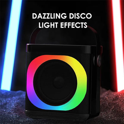 YS307 Home Karaoke Bluetooth Speaker RGB Light Loudspeaker with 2 Microphones