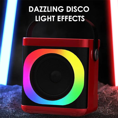 YS307 Home Karaoke Bluetooth Speaker RGB Light Loudspeaker with 2 Microphones