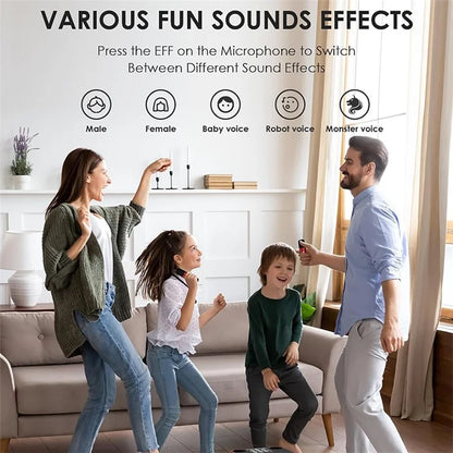 YS307 Home Karaoke Bluetooth Speaker RGB Light Loudspeaker with 2 Microphones
