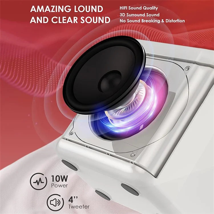 YS307 Home Karaoke Bluetooth Speaker RGB Light Loudspeaker with 2 Microphones