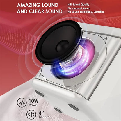 YS307 Home Karaoke Bluetooth Speaker RGB Light Loudspeaker with 2 Microphones
