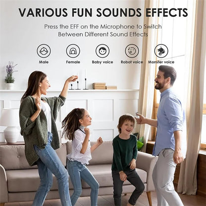YS307 Home Karaoke Bluetooth Speaker RGB Light Loudspeaker with 2 Microphones