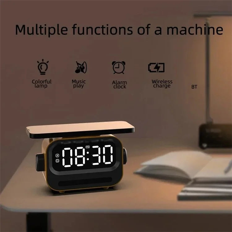 Rechargeable Bluetooth 5.2 Speaker Digital Alarm Clock Phone Magnetic ...