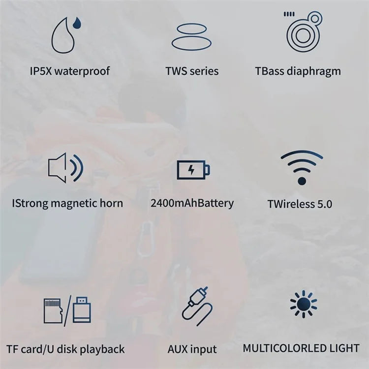 HOPESTAR Partyone Mini Wireless Speaker Waterproof TWS Speaker with Colorful Lights