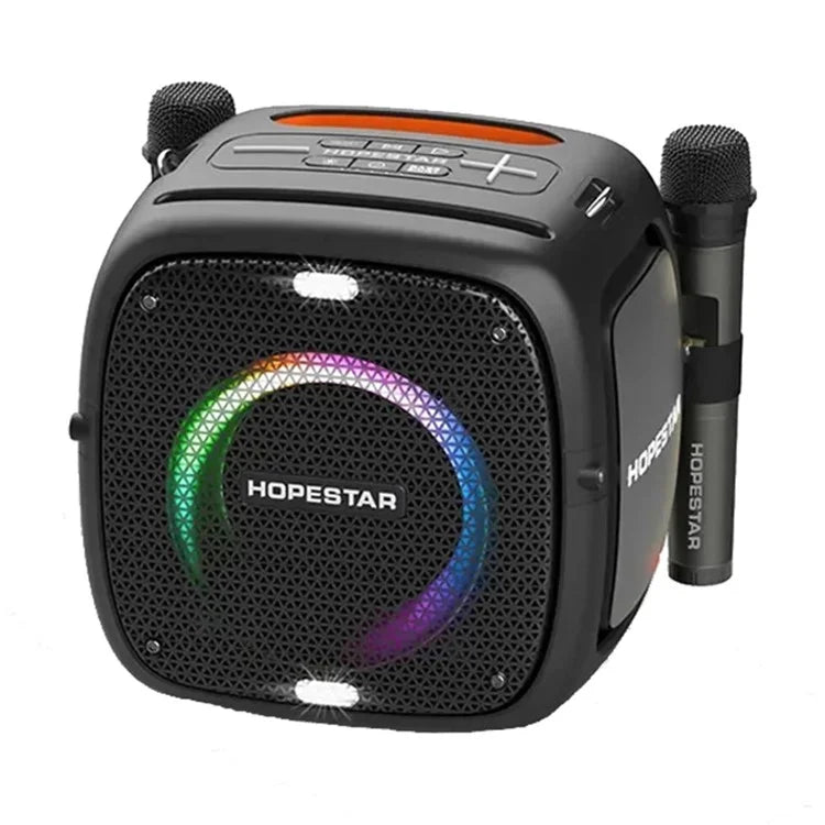 HOPESTAR Party One Bluetooth Speaker Portable Wireless Karaoke Speaker with 2 Microphones