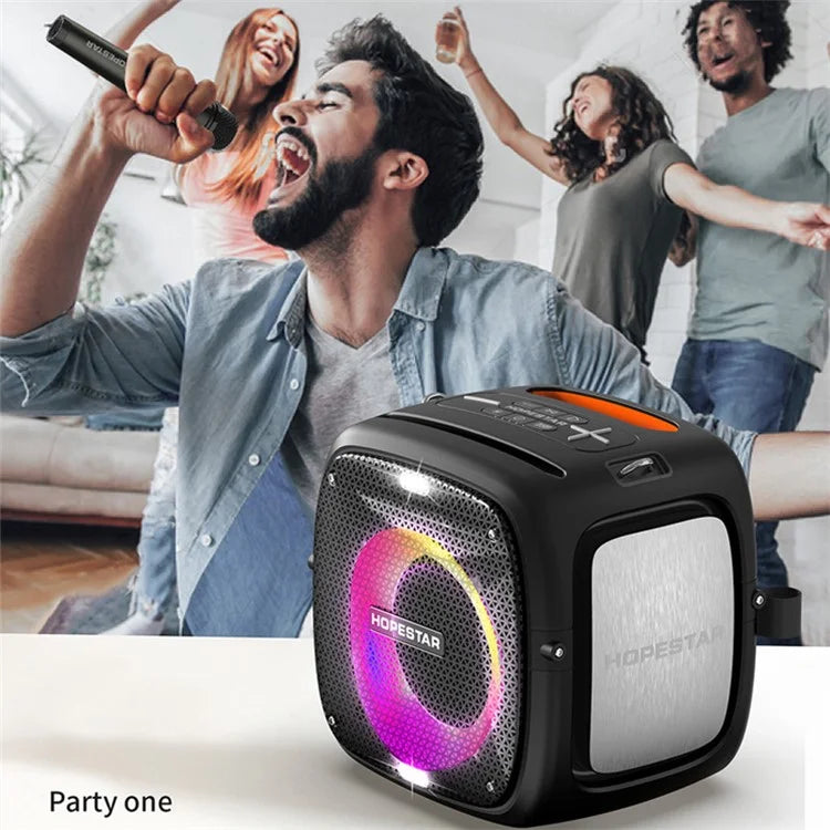 HOPESTAR Party One Bluetooth Speaker Portable Wireless Karaoke Speaker with 2 Microphones