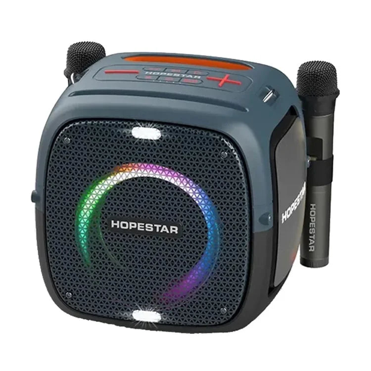 HOPESTAR Party One Bluetooth Speaker Portable Wireless Karaoke Speaker with 2 Microphones