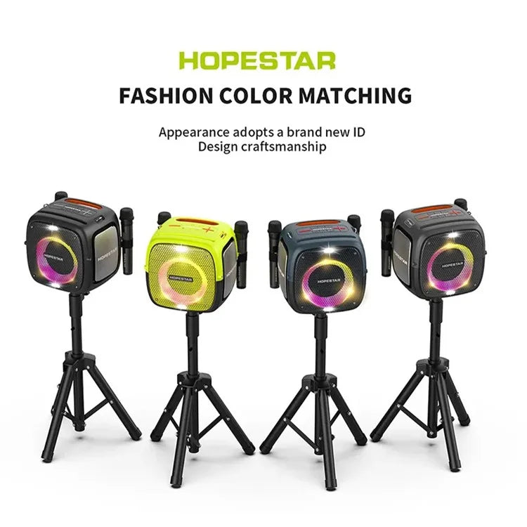 HOPESTAR Party One Bluetooth Speaker Portable Wireless Karaoke Speaker with 2 Microphones