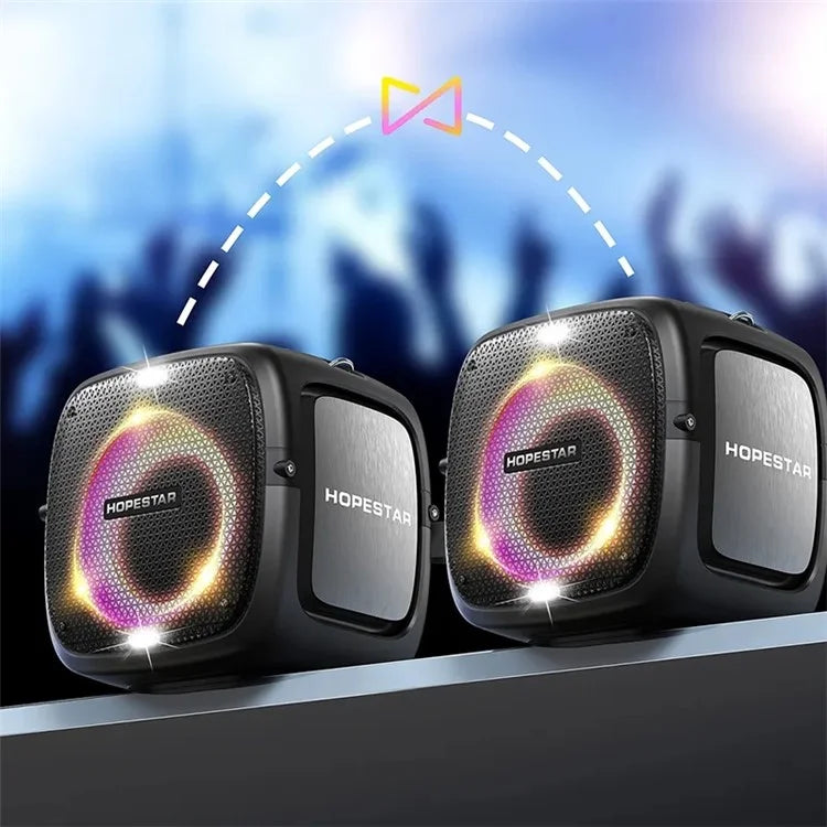 HOPESTAR Party One Bluetooth Speaker Portable Wireless Karaoke Speaker with 2 Microphones