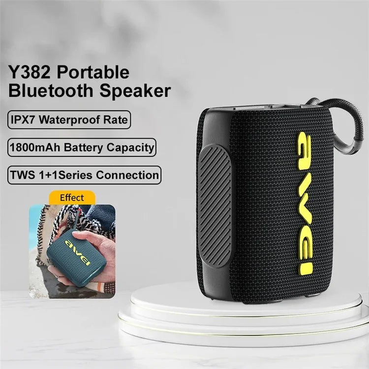 AWEI Y382 Bluetooth Speaker IPX7 Waterproof Mini Wireless Subwoofer Stereo Speaker