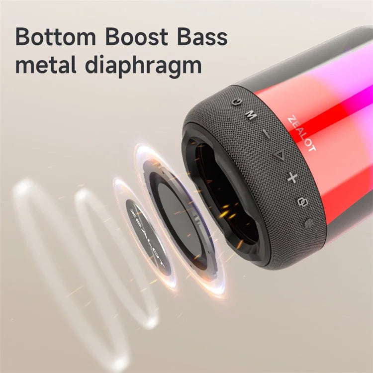 ZEALOT S66M RGB Light Bluetooth 5.2 Wireless Speaker with 2 Microphones