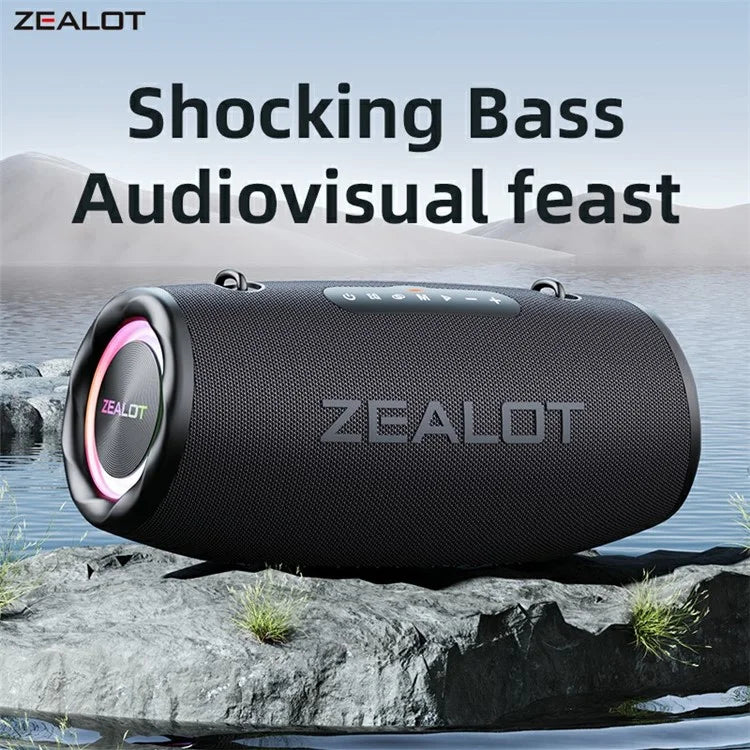ZEALOT S87 Bluetooth Speaker RGB Light Outdoor 80W High Power Subwoofer ...