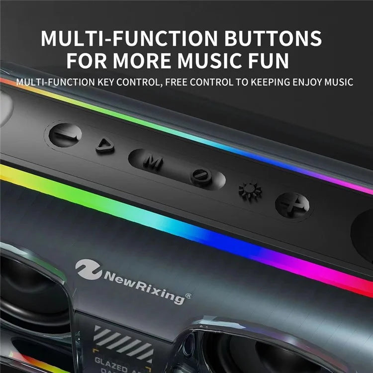 NR8806 Outdoor Waterproof Wireless Bluetooth Speaker RGB Light Rhythm Subwoofer