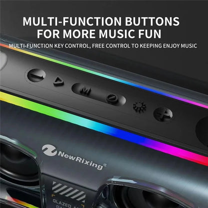 NR8806 Outdoor Waterproof Wireless Bluetooth Speaker RGB Light Rhythm Subwoofer