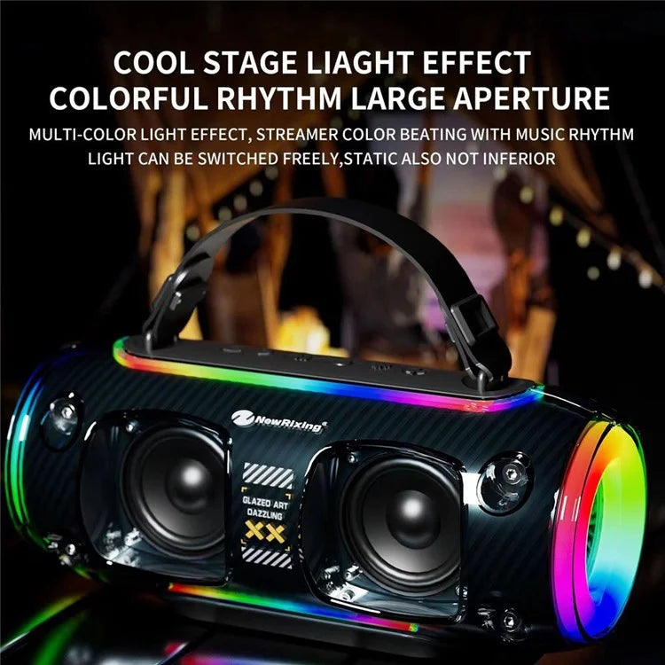 NR8806 Outdoor Waterproof Wireless Bluetooth Speaker RGB Light Rhythm Subwoofer