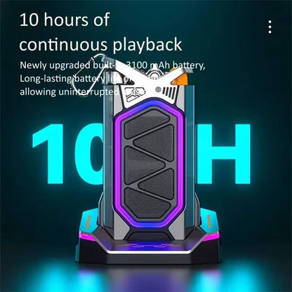 GQ18 Cool Mecha Style RGB Light Portable Bluetooth Speaker Wireless Music Subwoofer