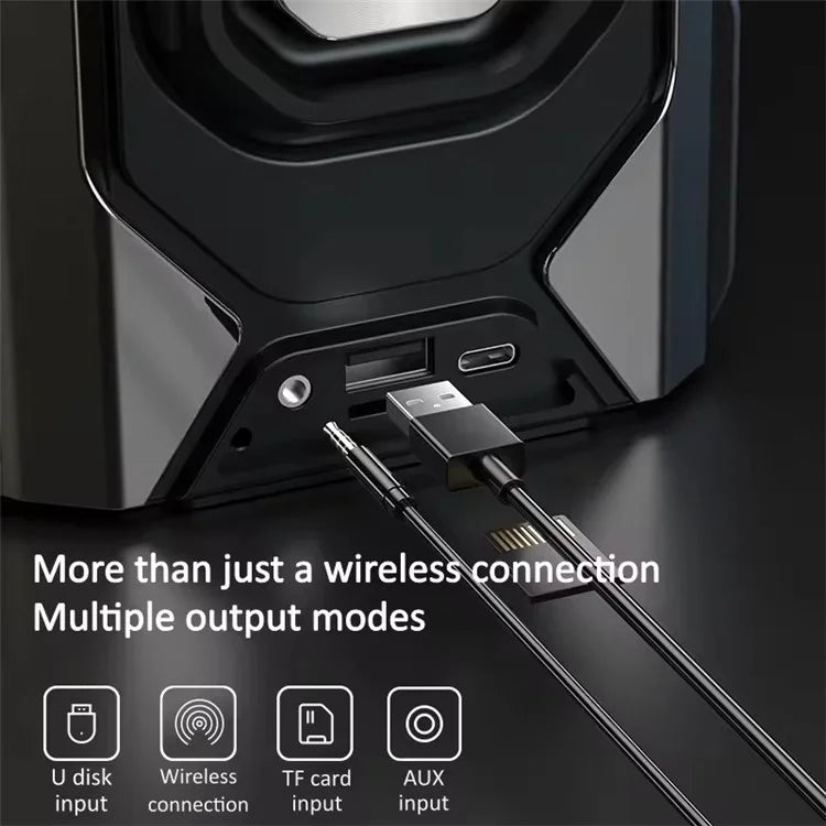 GQ18 Cool Mecha Style RGB Light Portable Bluetooth Speaker Wireless Music Subwoofer