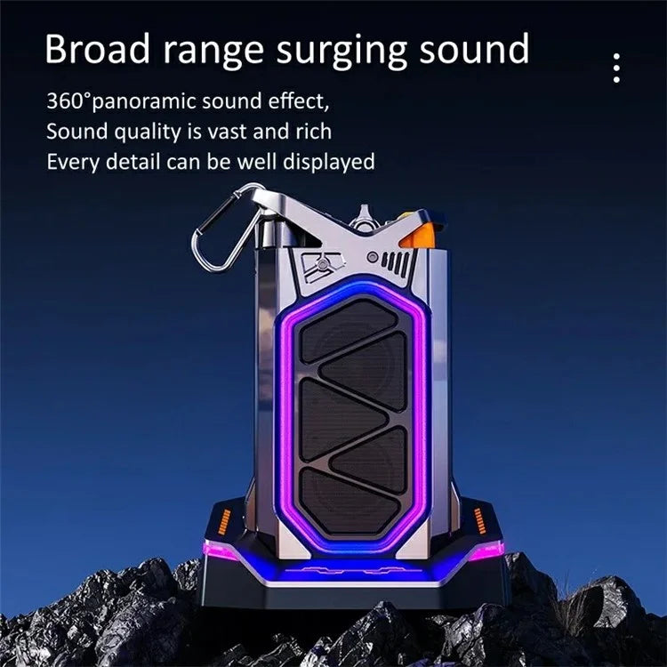 GQ-18 RGB Light Mecha Mechanical Karaoke Wireless Bluetooth Speaker with 2 Microphone