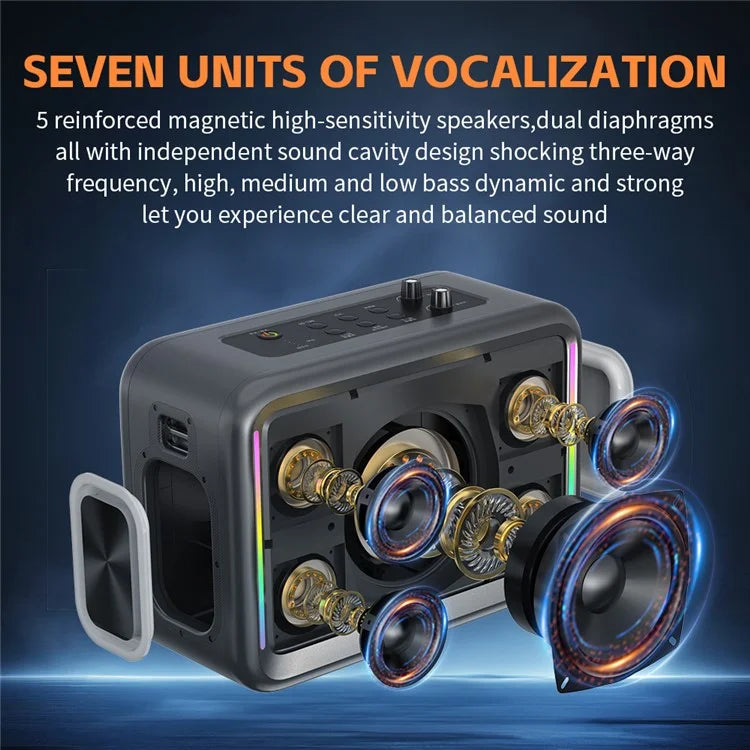 CYBORIS X14 200W High Power Outdoor Karaoke TWS Bluetooth Speaker with Microphone and Remote