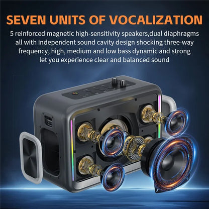 CYBORIS X14 200W High Power Outdoor Karaoke TWS Bluetooth Speaker with Microphone and Remote