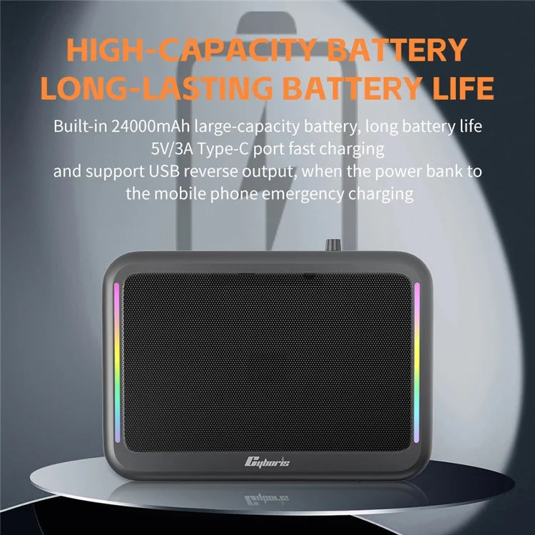 CYBORIS X14 200W High Power Outdoor Karaoke TWS Bluetooth Speaker with Microphone and Remote