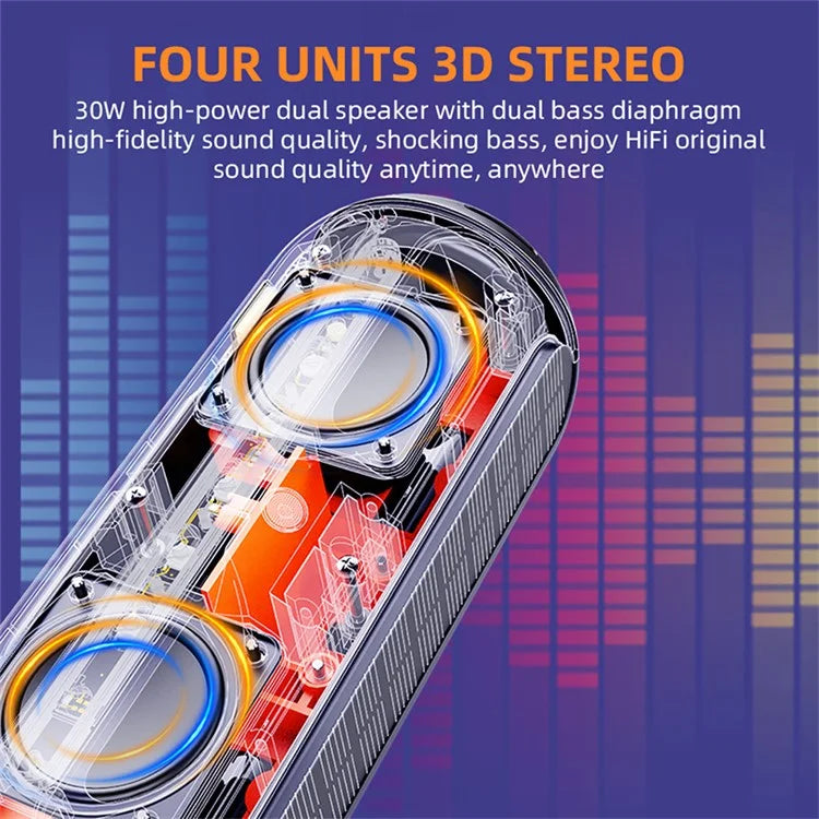 CYBORIS S8 30W Solar Magnetic Bluetooth Speaker with RGB Colorful Light Effects