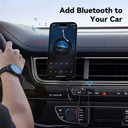 ESSAGER EBT-LF01-P Car Bluetooth Receiver Spring Cord 3.5mm AUX Car Audio Wireless Adapter