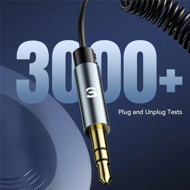 ESSAGER EBT-LF01-P Car Bluetooth Receiver Spring Cord 3.5mm AUX Car Audio Wireless Adapter