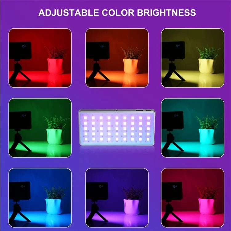 PULUZ PU633 Metal Body Full Color RGB Pocket Fill Lamp 21 Modes 135-LED Video Light
