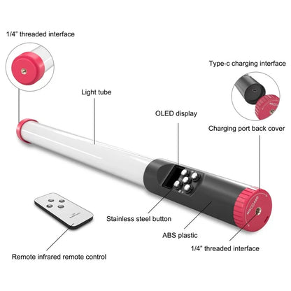 PULUZ PU3550 Waterproof Photographic Light RGB Diving Stick Light with Remote Controller