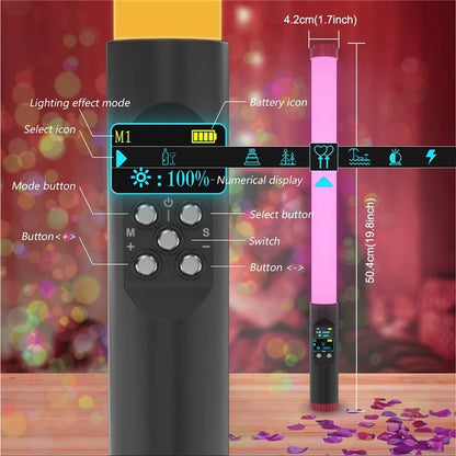 PULUZ PU3550 Waterproof Photographic Light RGB Diving Stick Light with Remote Controller