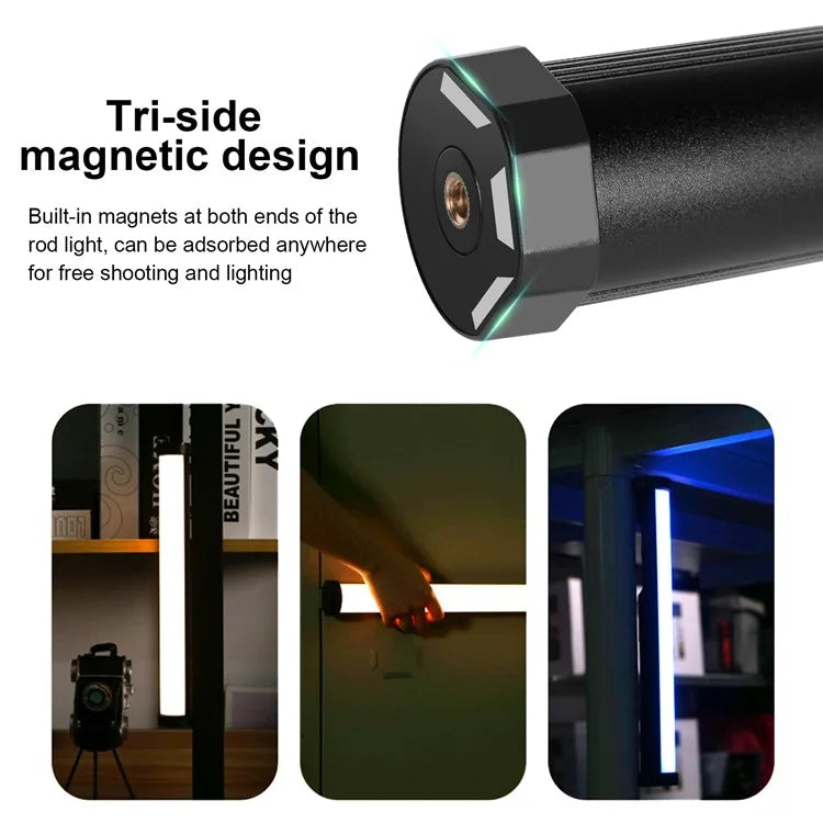 PULUZ PU4136 135-LED Full Color RGB Handheld Light Stick Photography Magnetic Fill Light
