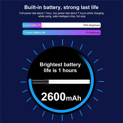PULUZ PU4134 10W Handheld RGB Light Tube 2500K-9900K Dimmable 18 Lighting Effects Video Light Wand