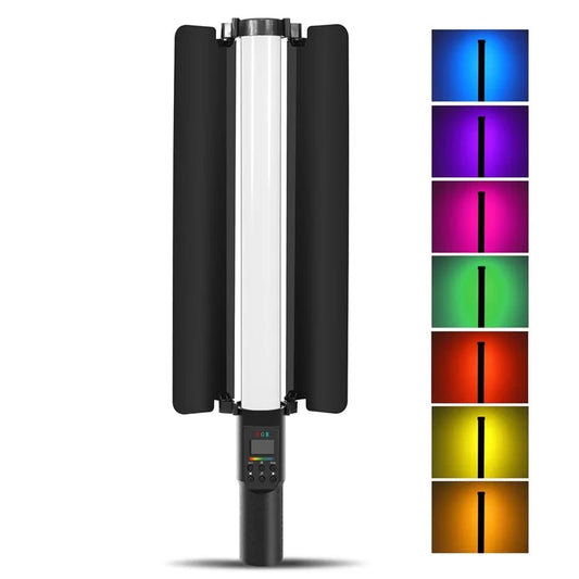PULUZ PU4135 13W 190-LED Photo Handheld Light Stick Full Color RGB Fill Light with Barndoor