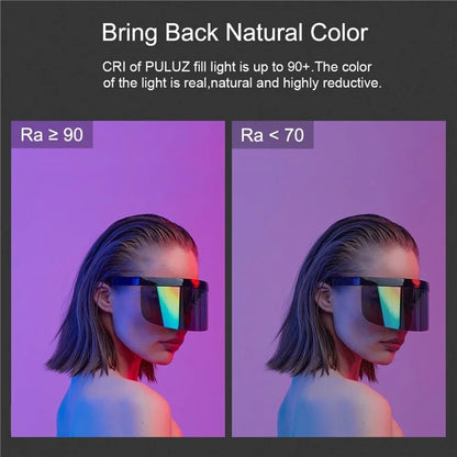 PULUZ PU4135 13W 190-LED Photo Handheld Light Stick Full Color RGB Fill Light with Barndoor