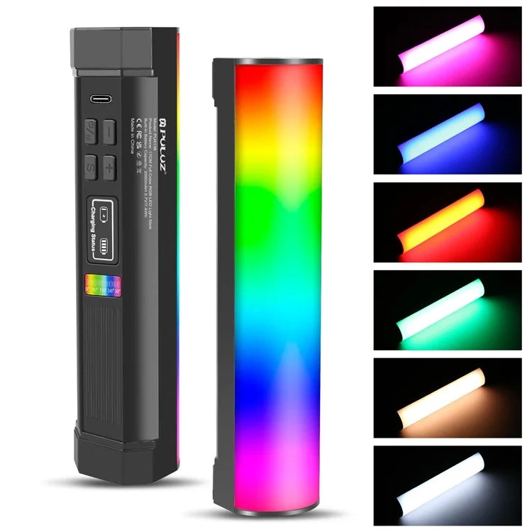 PULUZ PU4138 17cm Portable RGB Light Stick Magnetic LED Tube Light Wand 6W Photography Fill Light