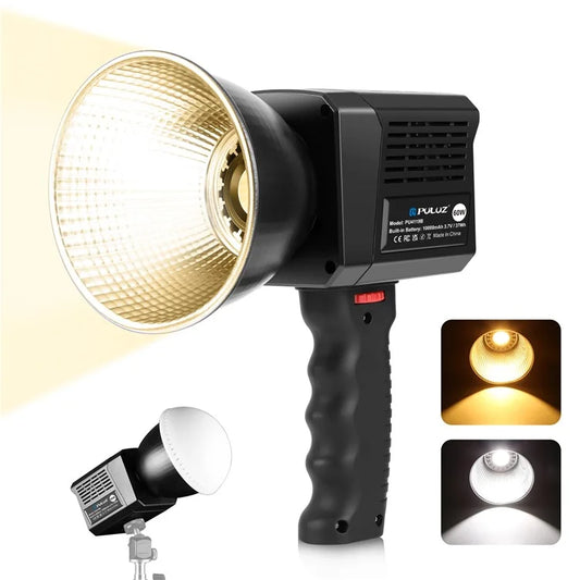 PULUZ PU4119B 60W COB Handheld Photography Vlog Light Video Recording Dual Color Temperature Fill Light