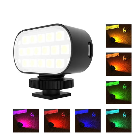 PULUZ PU564B 16-LED RGB Fill Light for Live Broadcast Mini Photography Video Lamp