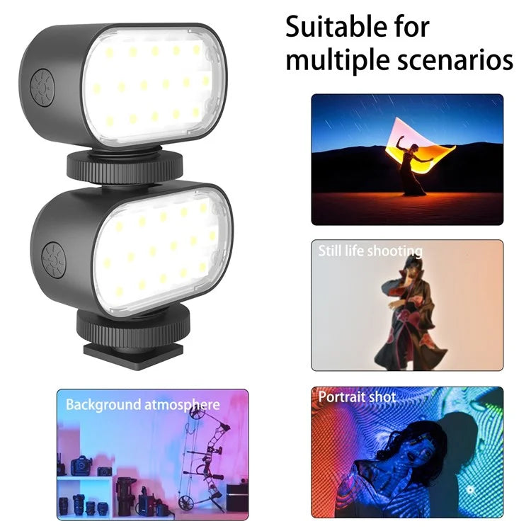 PULUZ PU564B 16-LED RGB Fill Light for Live Broadcast Mini Photography Video Lamp